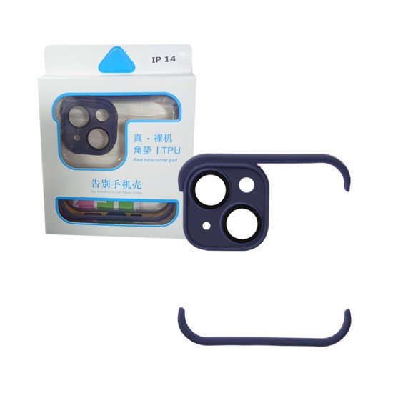 Funda de Bumper Mini con Protección de Cámara para Apple iPhone 14 Azul Oscuro Funda de Bumper Mini con Protección de Cámara para Apple iPhone 14 Azul Oscuro